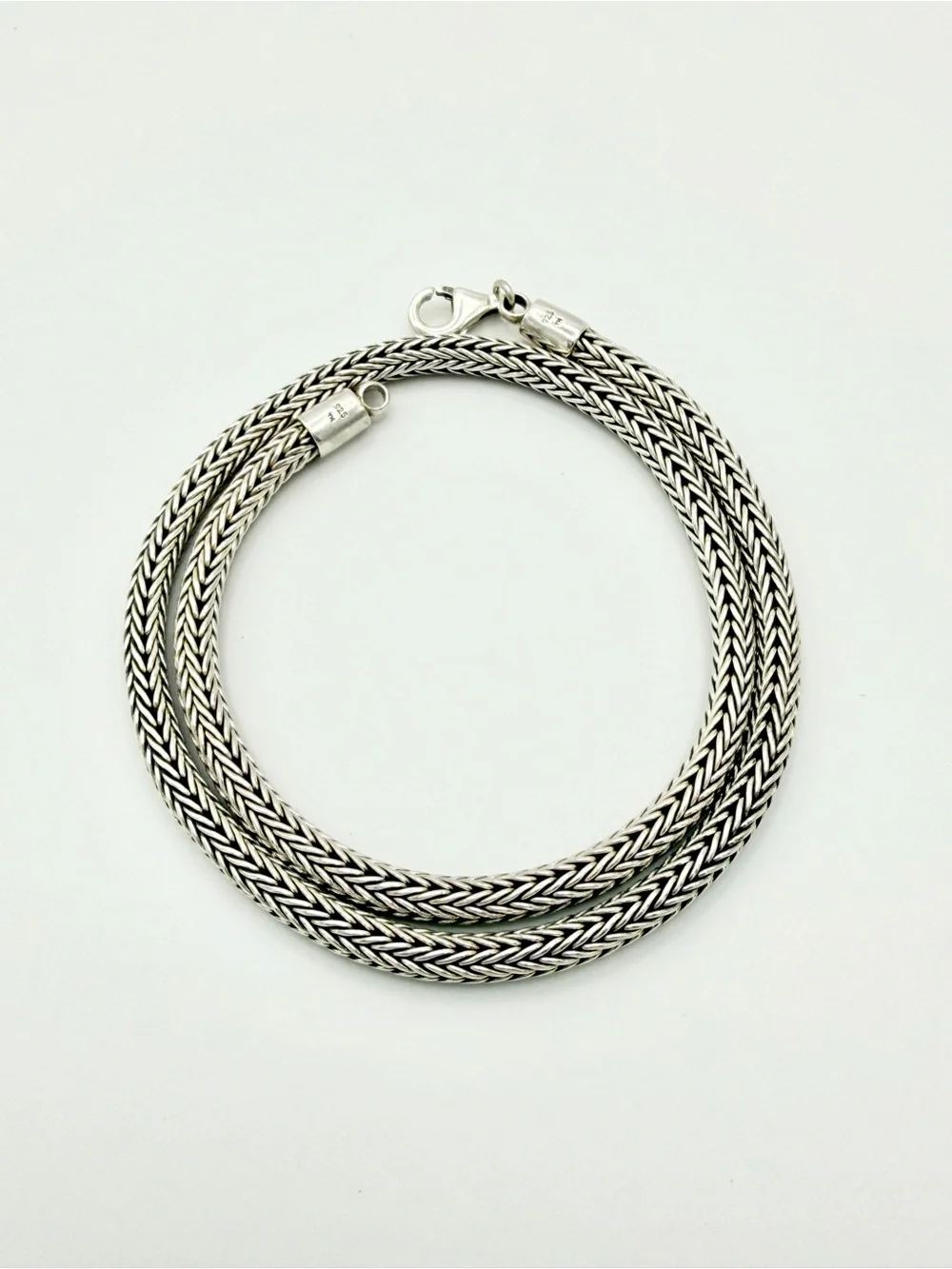 Silpada Rare HTF Sterling Silver Thick 17” Wheat Collar Chain w/Lobster Claw